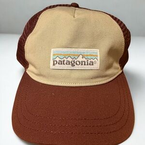 Patagonia Tan and Burgundy Hat
